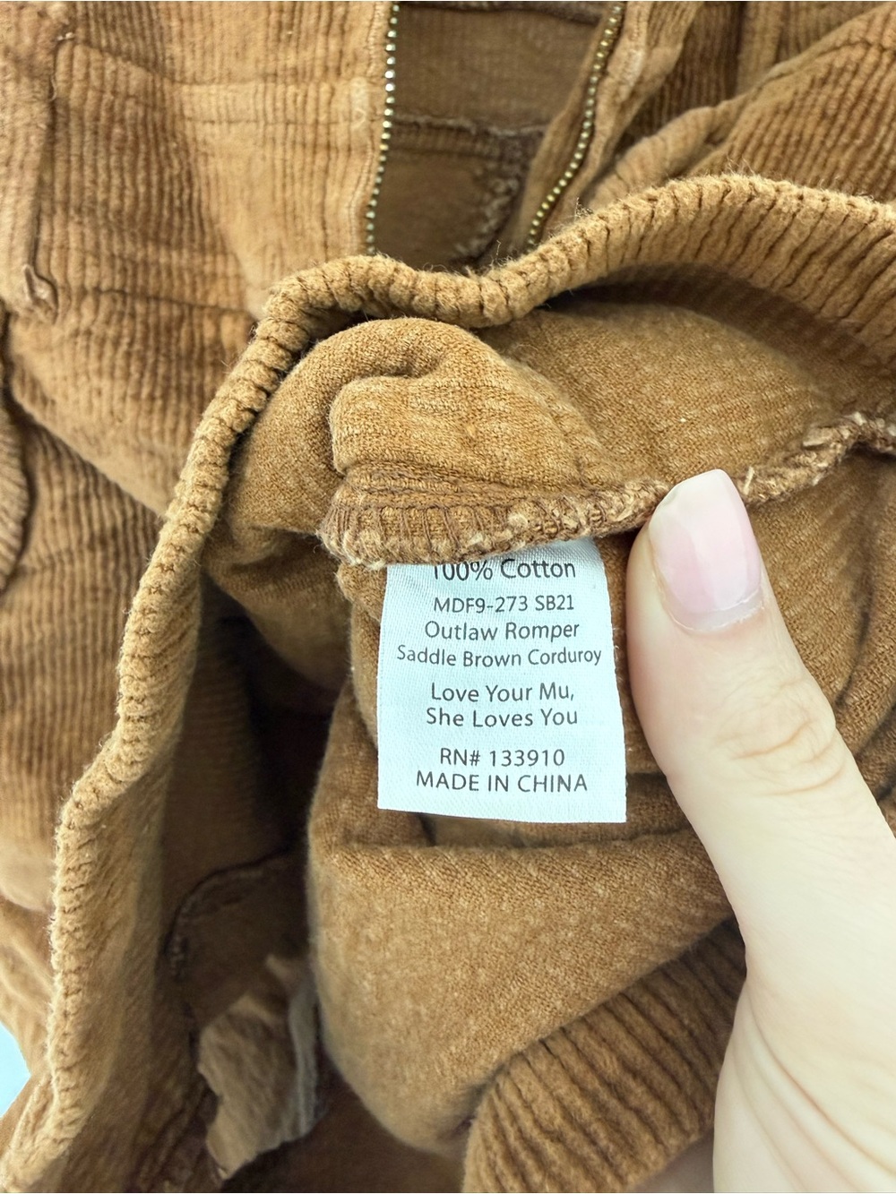Show Me Your MuMu Brown Corduroy Outlaw Romper - Picture 6 of 7